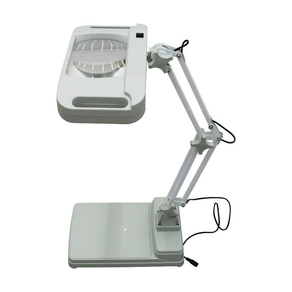 INTBUYING 5X Magnifier LED Lamp Light Magnifying White Glass Lens Table Repair Tool