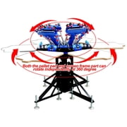 INTBUYING 6 Color 6 Station Screen Printing Kit with Materials Silk Screen printing Machine Micro-adjust Press Printer
