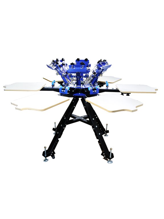6 Color 6 Station Screen Printing Press Lifting Frame Desktop Fixed Micro-registration T-Shirt Printer Machine N662L