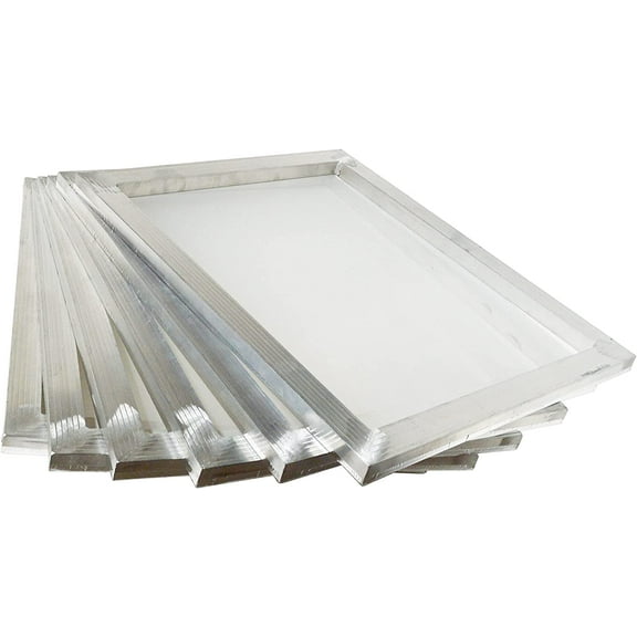 INTBUYING 6PCS 12"*16" Aluminum Pre-Stretched Silk Screen Printing Frame with 110 Mesh (43T) White DIY
