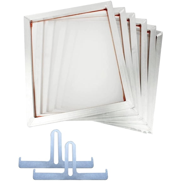 INTBUYING 6PCS 12"*16" Aluminum Pre-Stretched Silk Screen Printing Frame with 160 Mesh (64T) White DIY