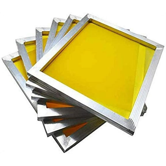 INTBUYING 6PCS 8"*10" Aluminum Pre-Stretched Silk Screen Printing Frame with 230 Mesh (100T) Yellow DIY
