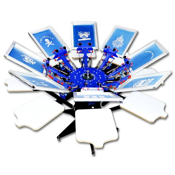 INTBUYING 8 Color 8 Station Double Spring T-shirt Press Screen Printing Silk Press Machine Manual Screen Printer DIY