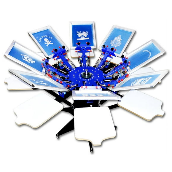 INTBUYING 8 Color 8 Station Double Spring T-shirt Press Screen Printing Silk Press Machine Manual Screen Printer DIY