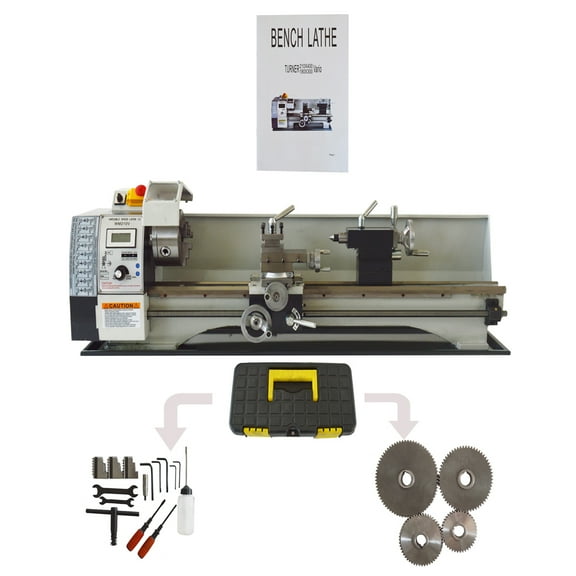 INTBUYING 8"x 24" Precision Metal Lathe Metric Thread Bench Lathe Wood Lathe Brushless Motor