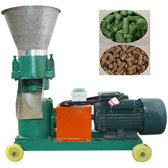 Animal Feed Pellet Machine 8MM Farm Electric Feed Granulator 2 Pressure Roller 220V 3KW