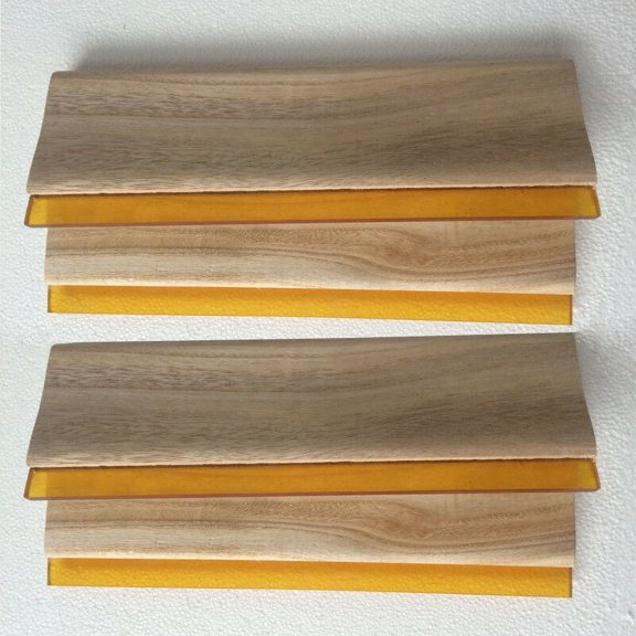 INTBUYING 9.4" 75 Durometer Silk Stencil Screen Printing Squeegee Oiliness Squeegee Wooden Screen Ink Scraper