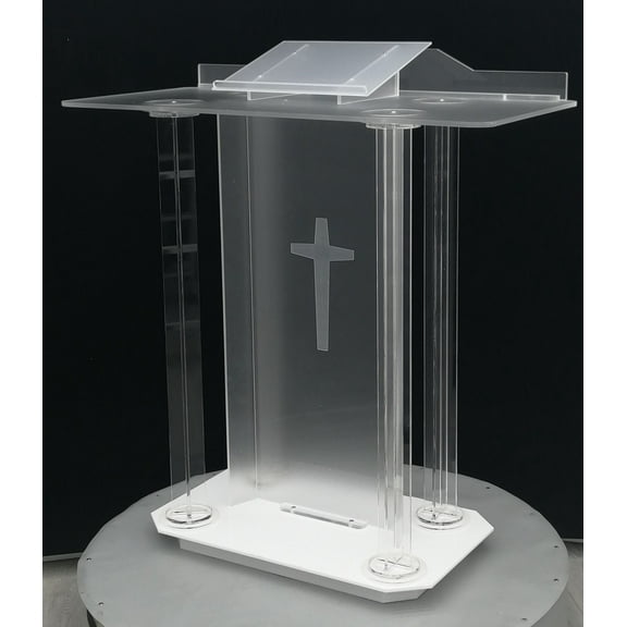 INTBUYING Acrylic Clear Speech Lectern Church Podium for Weddings Prayer Conference