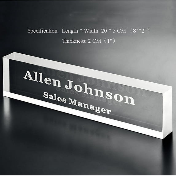 INTBUYING Acrylic Nameplate Office Identity Card Desk Personalized Identity Card