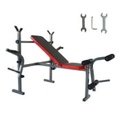 INTBUYING Adjustable Weight Fitness Bench Press Set for Workout Gym Home Exercise Lift Max Weight 120kg