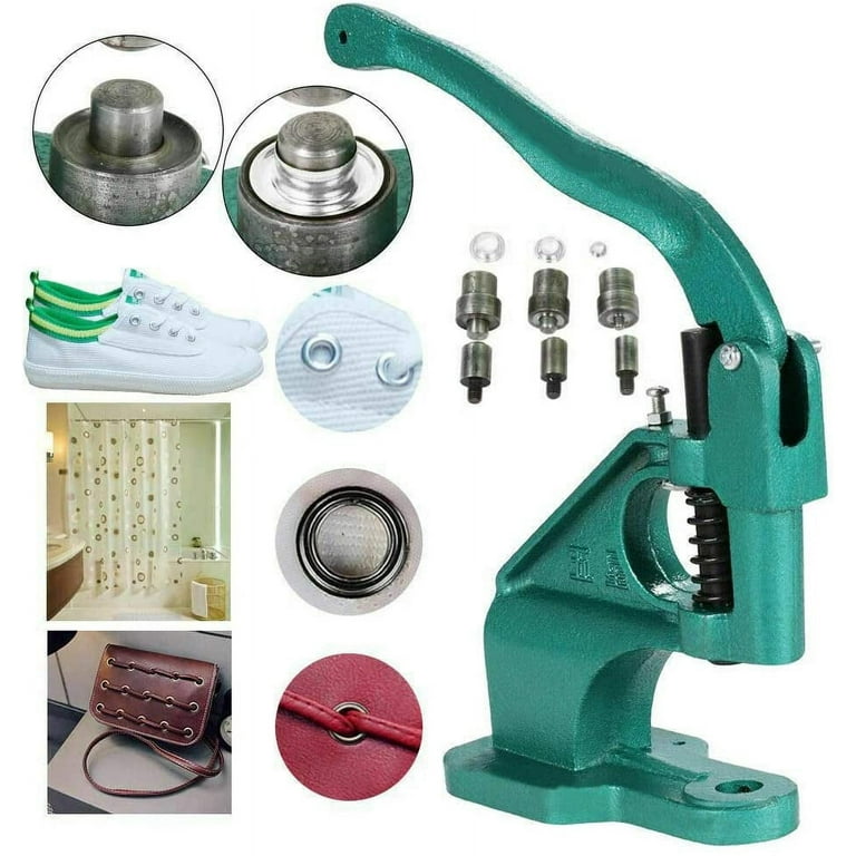 INTBUYING All Metal Manual Grommet Press Machine with 3 Size Die Mould and  1100 Eyelet Banner Supply Kit 