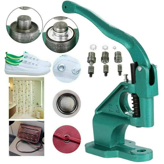 INTBUYING All Metal Manual Grommet Press Machine with 3 Size Die Mould and 1100 Eyelet Banner Supply Kit