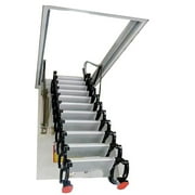 INTBUYING Attic Ceiling Ladder Stairs 9.8ft/12Steps Carbon Steel Black 31.5*35.4in