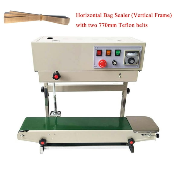 INTBUYING Auto Continuous Sealing Machine Horizontal PVC Bag Band Sealer with Bracket & 750mm Teflon Belts