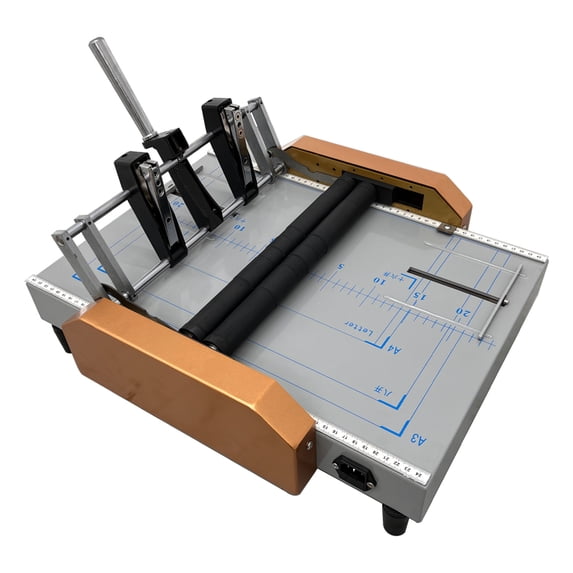 INTBUYING Automatic Book Binding Machine Staple Folder Booklet Maker 17 Sheets Paper Steel