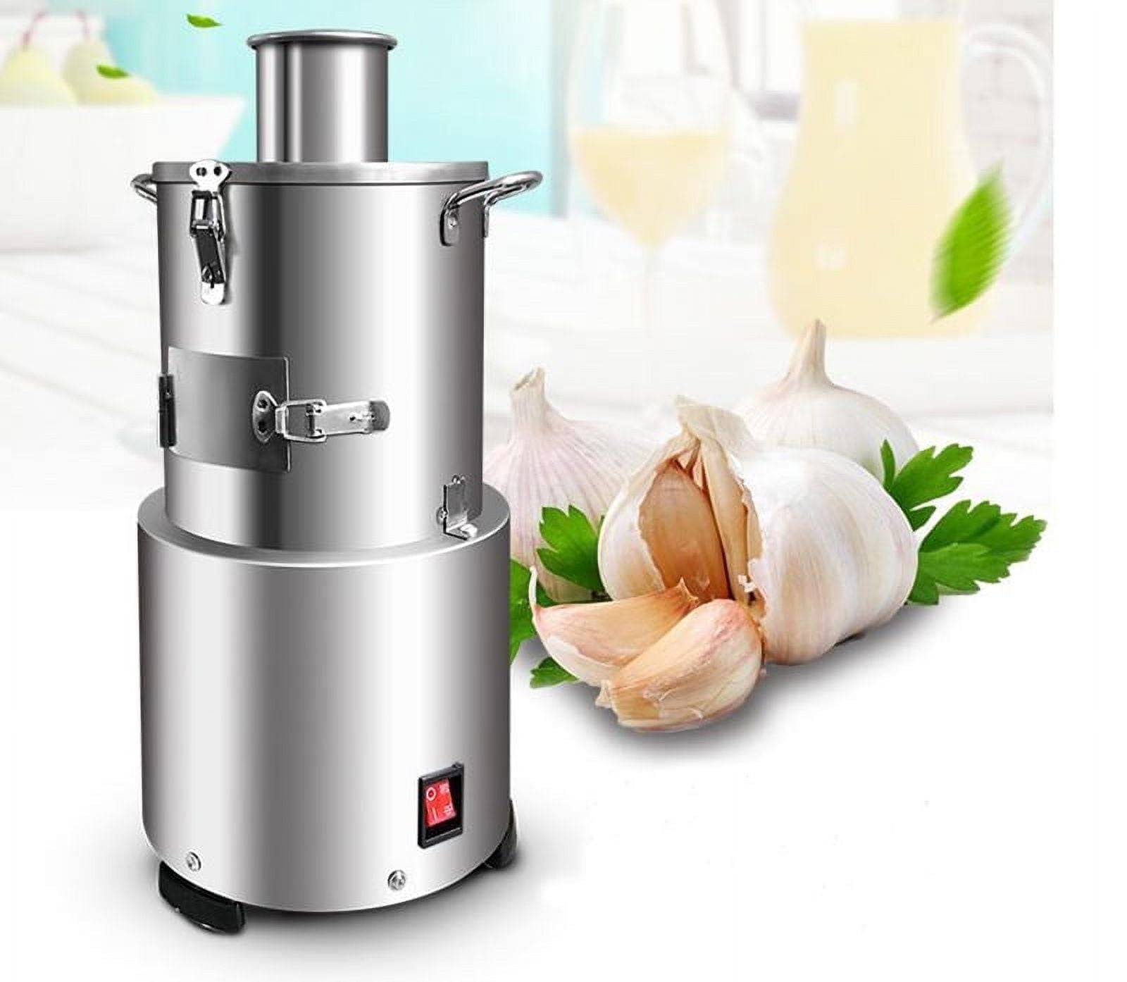 INTBUYING Automatic Electric Stainless Steel Whole Garlic Peeling Machine with Pure Copper Core Motor Household and Commercial Dry Garlic Separator