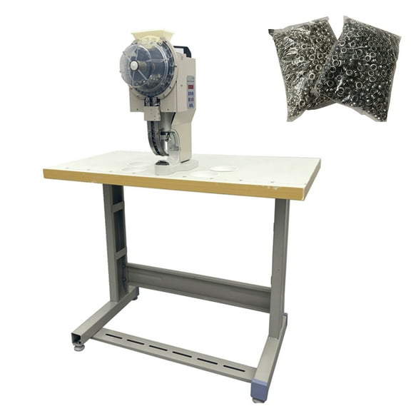 INTBUYING Automatic Eyelet Grommet Machine with Workbench & Buttonholes