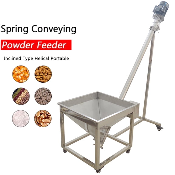 INTBUYING Automatic Spring Feeding Vibrating Hopper Inclined Feeder Bucket Elevator for Pet Food 220V 1.1KW