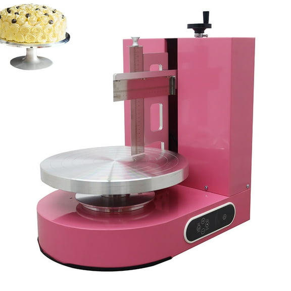 INTBUYING Cake Cream Spreading Coating Smearing Machine for 4-12inch Cake Decorating Pink