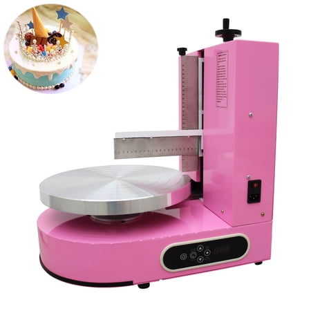 INTBUYING Cake Cream Spreading Coating Smearing Machine for 6-14inch Cake Decorating Pink
