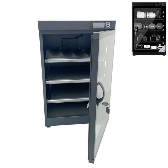 INTBUYING Camera Lens Dehumidifying Dry Box Cabinet Fully Automatic 80L 4 Layers Black