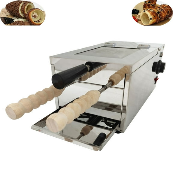INTBUYING Chimney Cake Roll Oven Machine with 2pcs Roll Tools 110V 1500W