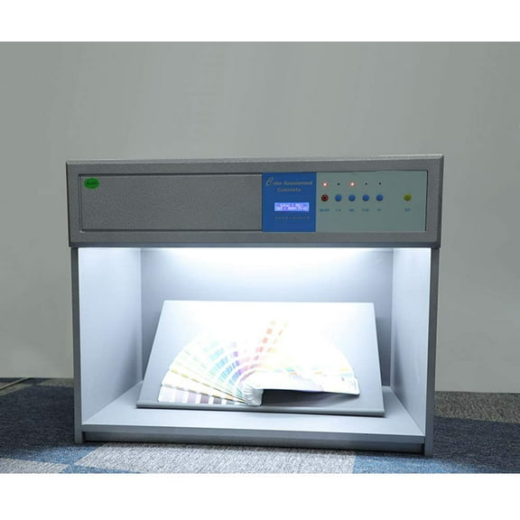INTBUYING Color Matching Cabinet Color Calibration Chart with 4 Light Sources Color Assessment Cabinet Box D65 TL84 UV F