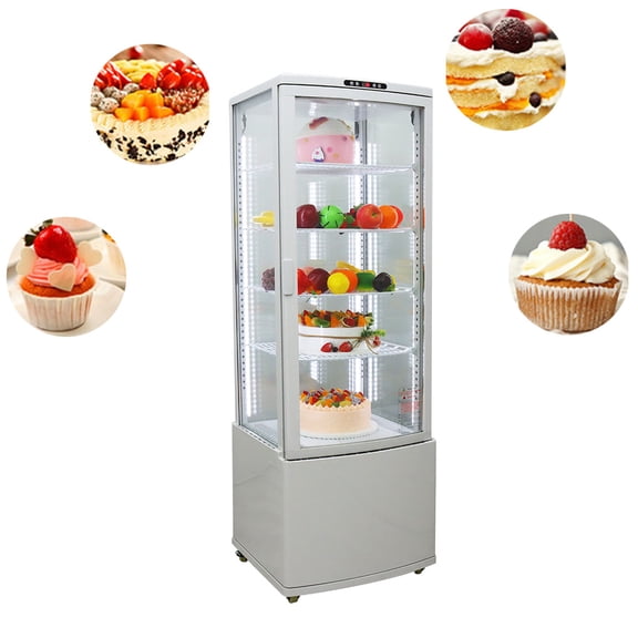 INTBUYING Commercial 235L Refrigerator Cake Display Case Refrigerated Cabinet Bakery Showcase