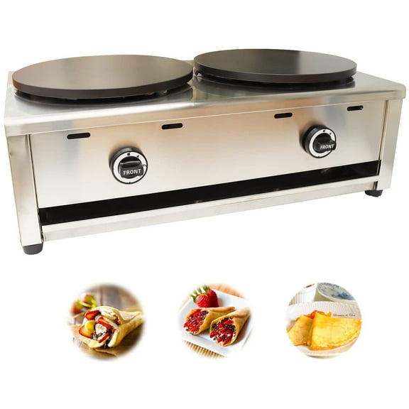 INTBUYING Commercial Double Plates Pancake Maker LP Gas Crepes Maker 2800PA