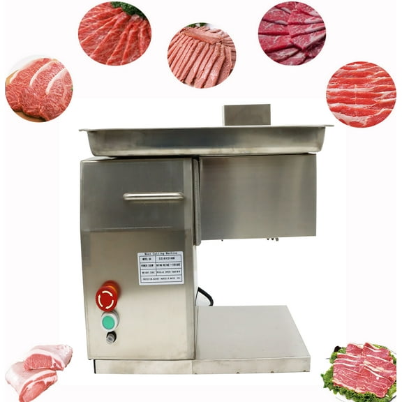 INTBUYING Commercial Meat Cutting Machine QX 3mm Blade Meat Cutter Slicing and Shredding Meat Cutting Machine Stainless Steel