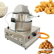 INTBUYING Corn Popper Commercial Gas Heating Automatic Stirring Popcorn Maker Single Pot Manual Mixing