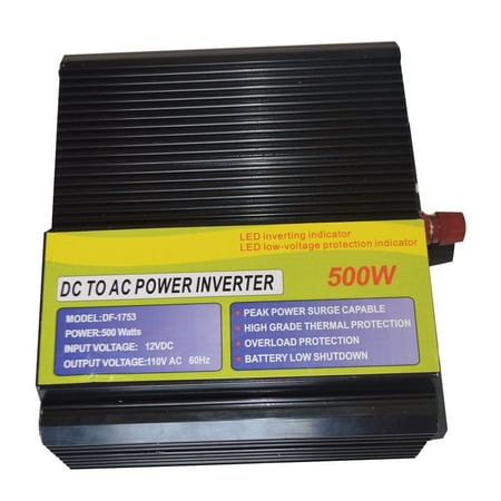 INTBUYING DF1753-500 Inverter DC 12V to AC 110V Hight Grade Thermal Overload Protection