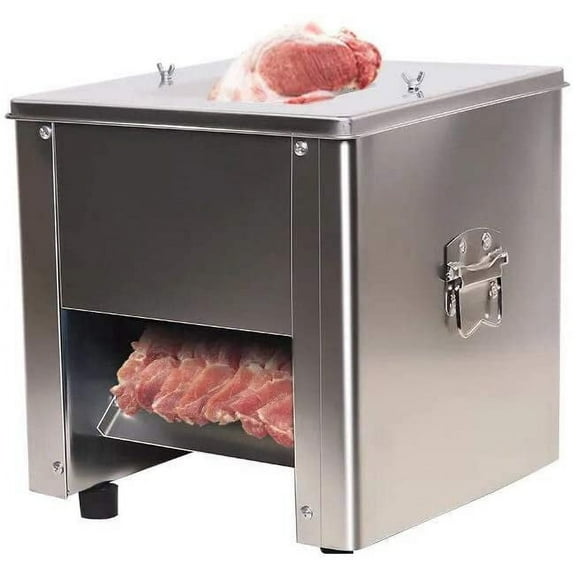 INTBUYING Desktop Electric Meat Cutter Slicer for Meat Slicing Shredding Cutting with Machine Blade Stainless Steel 310r/min 850W (2.5 mm Blade)
