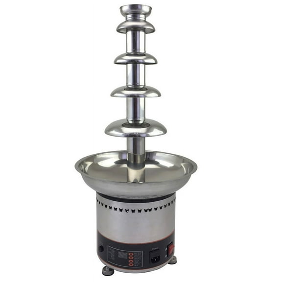 INTBUYING Electric 5-tiers Chocolate Waterfall Fondue Fountain for Party Wedding Birthday with Digital Display 110V