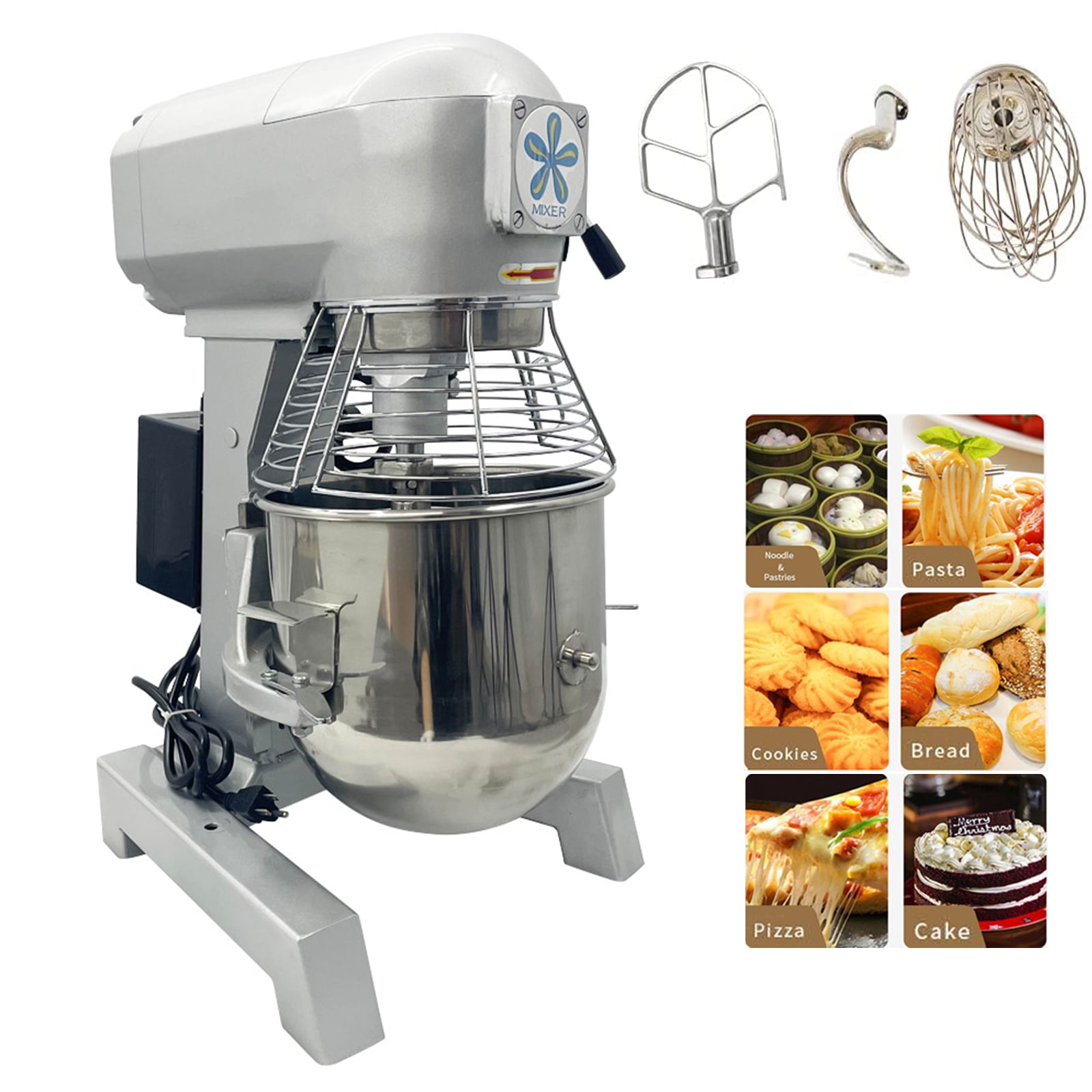 INTBUYING Electric Dough Mixer Kneading Machine with 10L Stainless