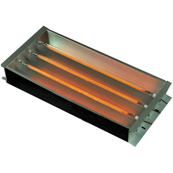 INTBUYING Electric Far Infrared Carbon Fiber Heater Spray Baking Booth Paint Curing Heating Lamp Light Three Tubes 110V 2400W