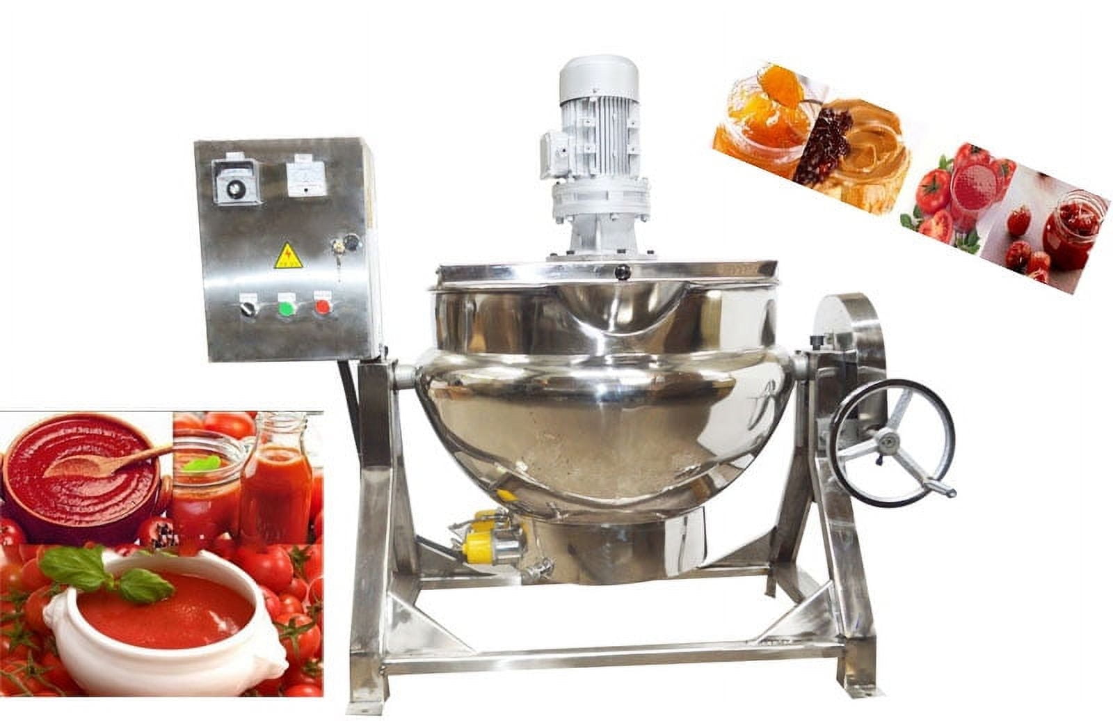 INTBUYING Electric Jacketed Kettle 100L 26.5 Gallon Capacity Stainless Steel 220V