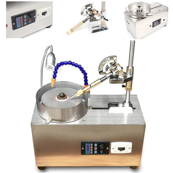 INTBUYING Electric Jewelry Polisher Gem Faceting Machine Jade Flat Grinder 2800RPM for Cutting Tools Seal