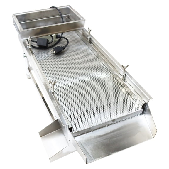INTBUYING Electric Linear Vibrating Screen Stainless Steel Shaker Sifter with 2.5mm Screen