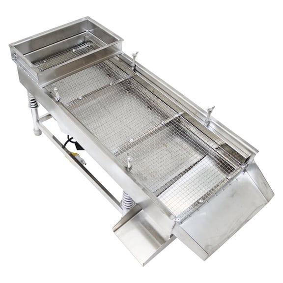 INTBUYING Electric Linear Vibrating Screen Stainless Steel Shaker Sifter with 9mm Square Mesh