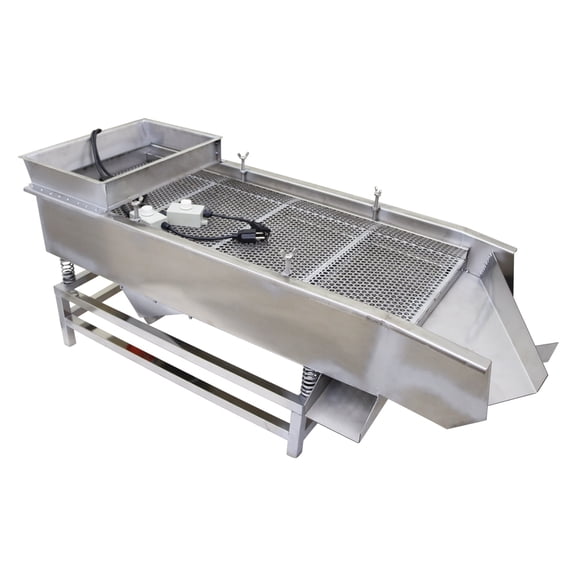 INTBUYING Electric Linear Vibrating Screen with 10mm & 5mm Screens (Two Layer Two Motor)