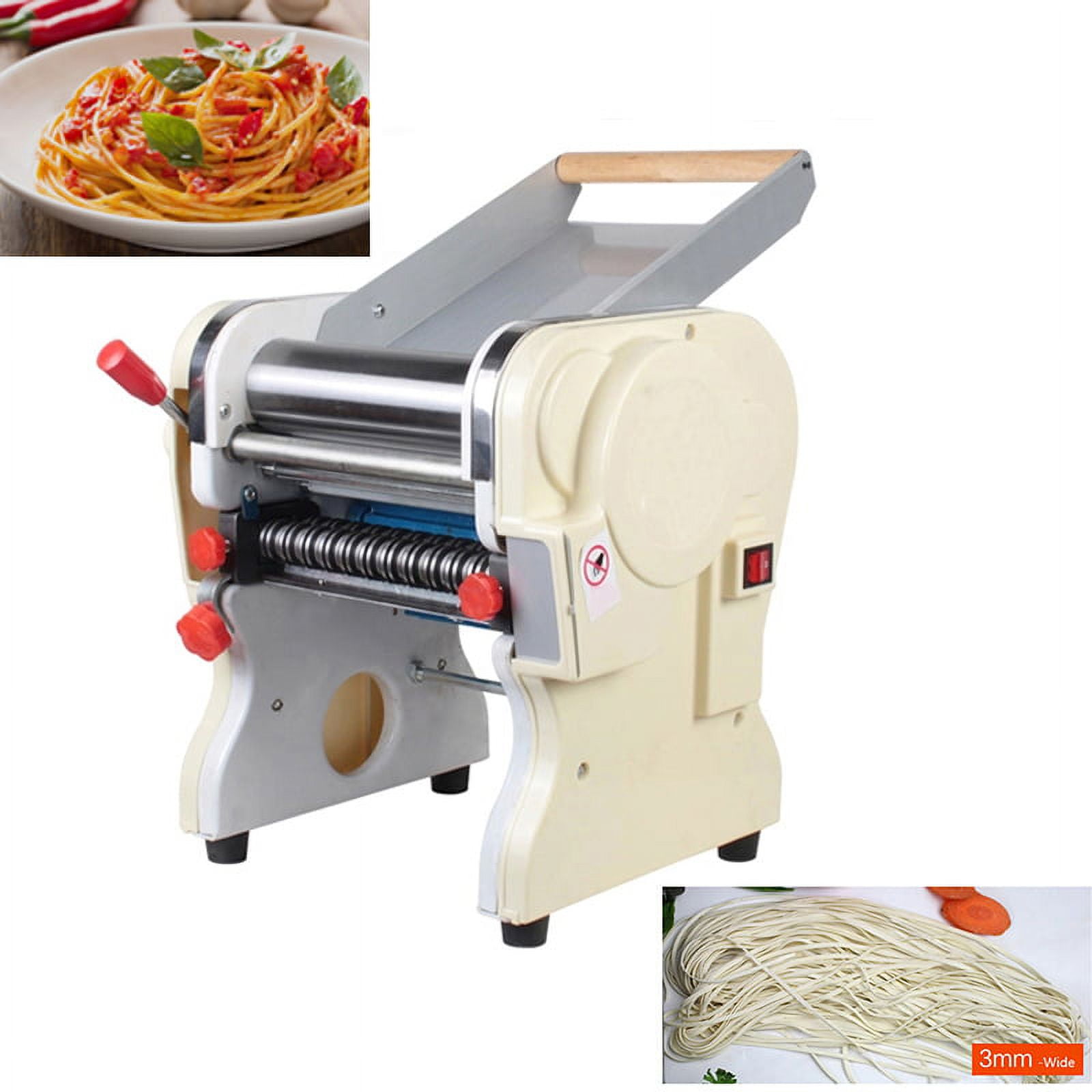 Techtongda Stainless Steel Electric Pasta Press Maker Noodle Machine Home  Commercial 110v (3mm and 9mm wide knife #020344)