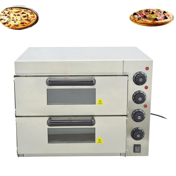 INTBUYING Electric Pizza Oven Commercial Double-decker Bread Making Machine 3kW