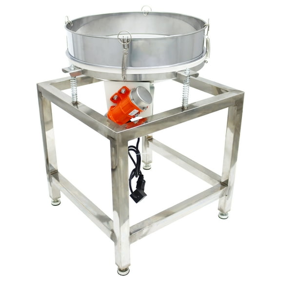 INTBUYING Electric Single-layer Solid Corn/Wheat Grain Food Shaker Vibrating Sieve Screener Deck Agricultural Machine Stainless Steel 110V 19.6"