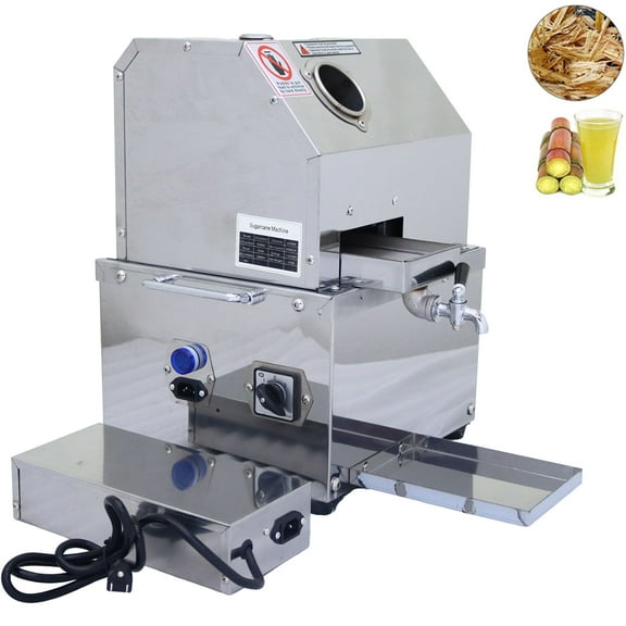 INTBUYING Electric Sugarcane Juicer Ginger Sweet Sorghum Juice Extractor 24V DC or 110V AC