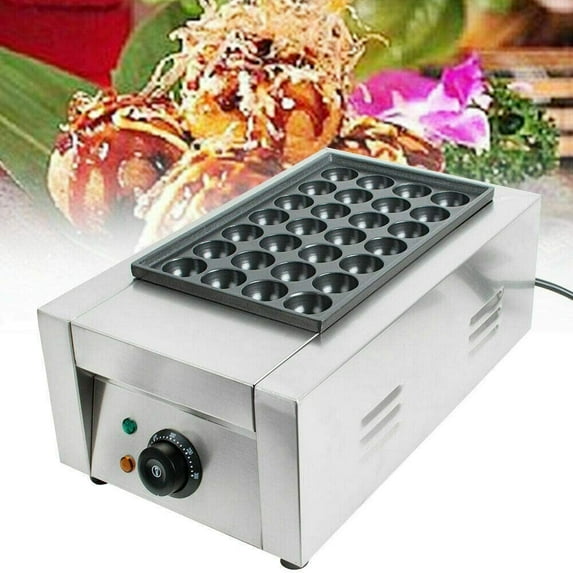 INTBUYING Electric Takoyaki Maker Commercial Japanese Takoyaki Machine Fish Ball Grill 28pcs/ time