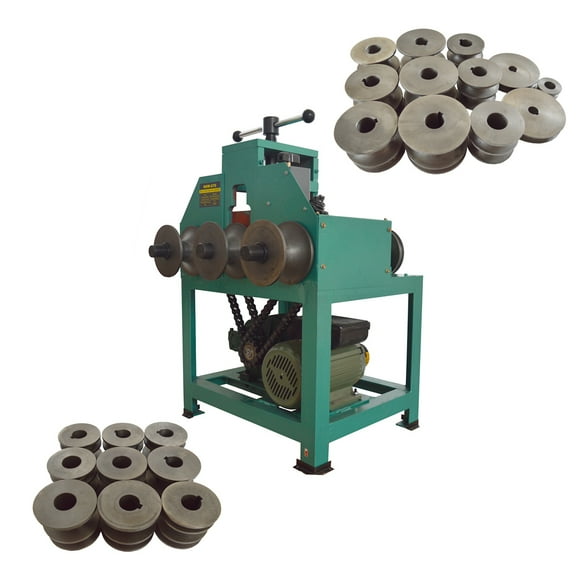 INTBUYING Electric Tube Pipe Bender Rolling Pipe Bending Machine with 9 Round Dies and 8 Square Dies