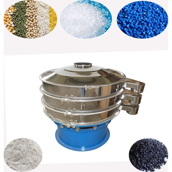 INTBUYING Electric Vibrating Screen Double-layer Filter Screen Machine Stainless Steel Screen 220V