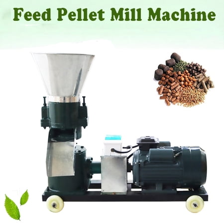 INTBUYING Farm Animal Feed Pellet Mill Machine 5MM Holes Pellet Feed Granulator 3KW 220V