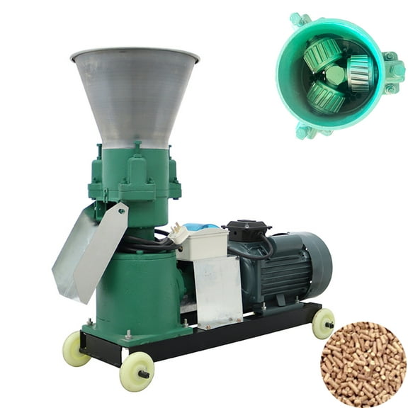 INTBUYING Farm Animal Feed Pellet Mill Machine 5MM Holes Pellet Feed Granulator 4.5KW 220V